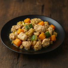 Schweinegulasch mit Zucchini & Kürbis | 500g gegart